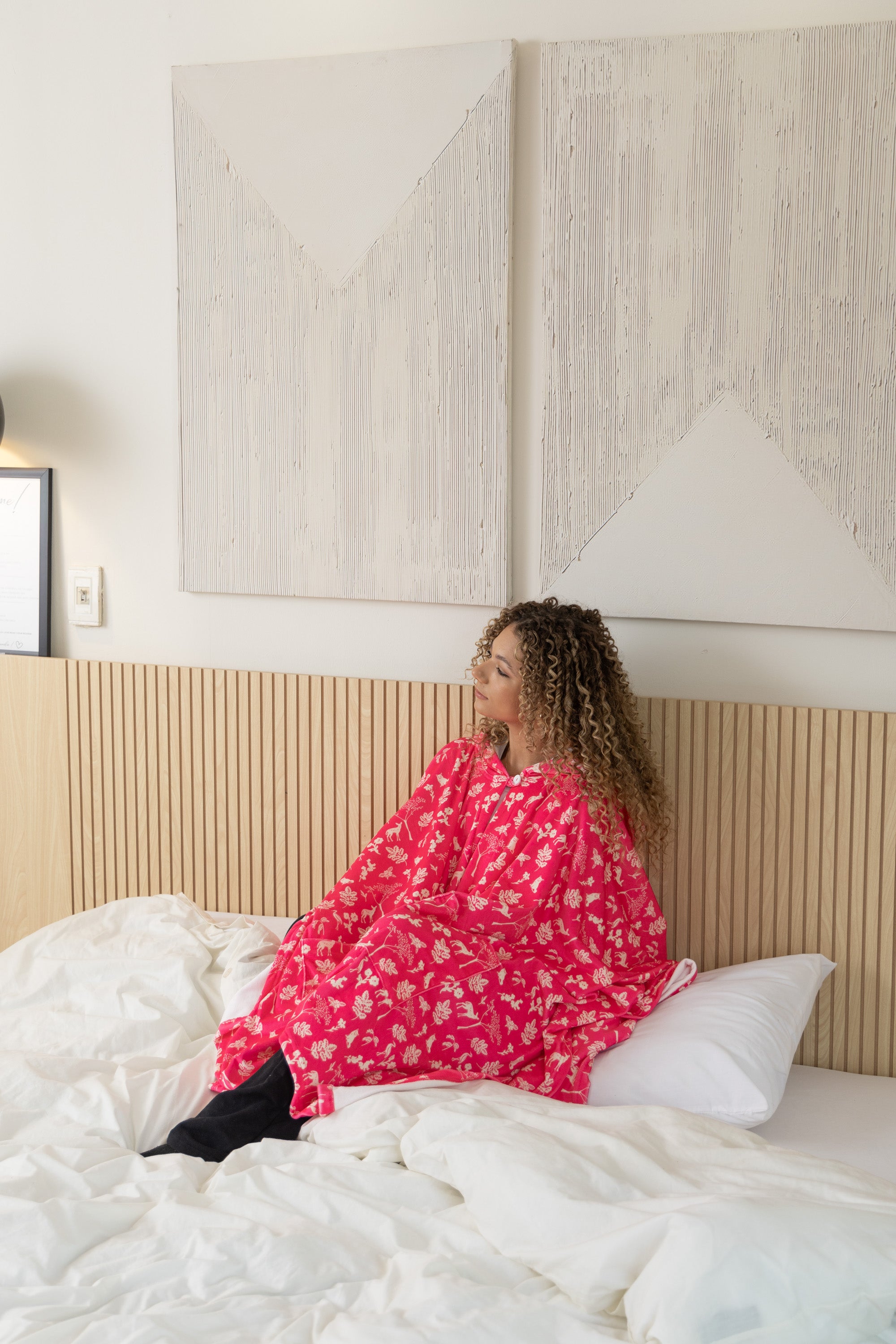 Image of Fuchsia Cozy Poncho Blanket